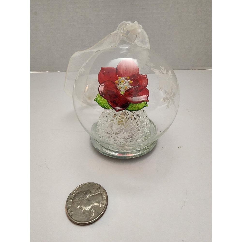Vintage Spun Glass Flower Christmas‎ Tree Ornament